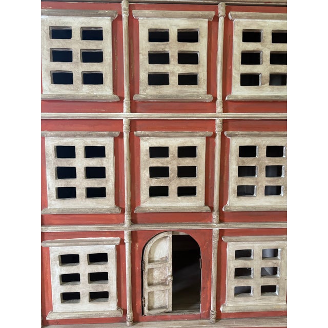 Vintage Hand-Painted French Château Dollhouse Cabinet For Sale - Image 4 of 6