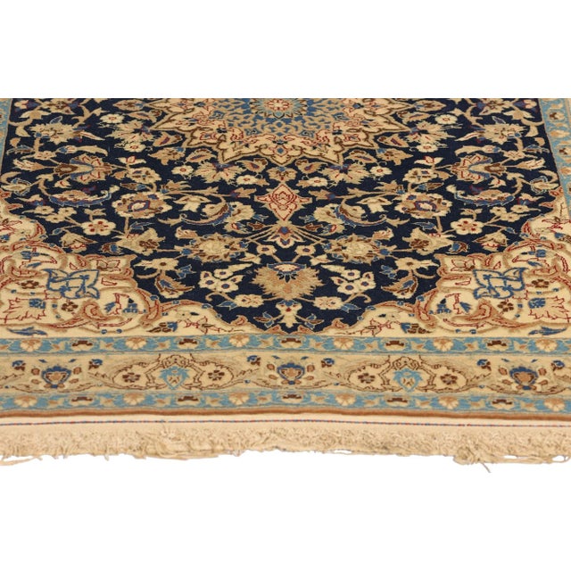 Vintage Wool and Silk Persian Nain Rug - 02'10 X 04'02 For Sale - Image 4 of 9