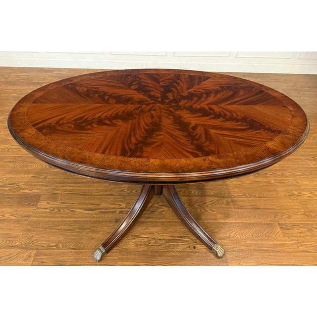 Wood Traditional Oval Mahogany Dining/Breakfast/Game/Foyer Table by Leighton Hall - Made to Order For Sale - Image 7 of 11