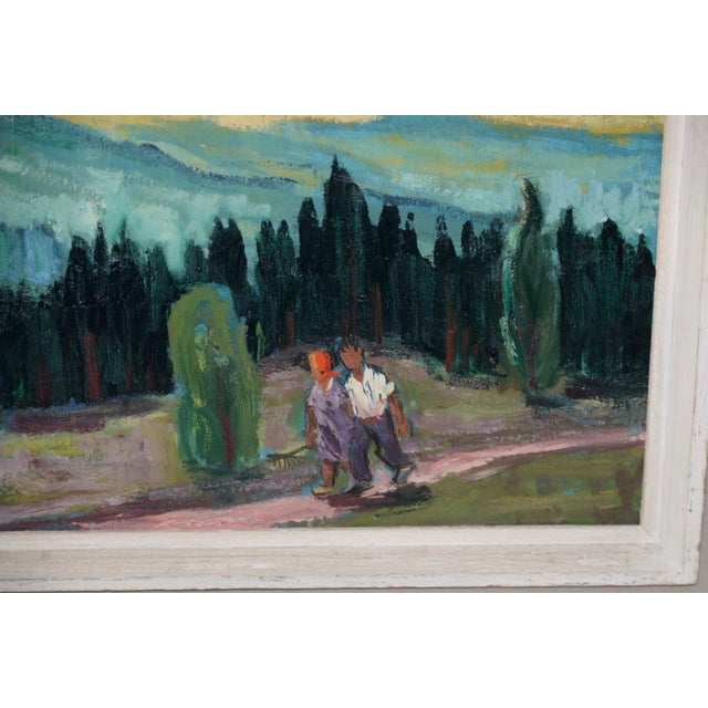 August Philipp Henneberger (German, 1902-1980) Illuminated Path Oil Painting C.1950 For Sale - Image 4 of 8