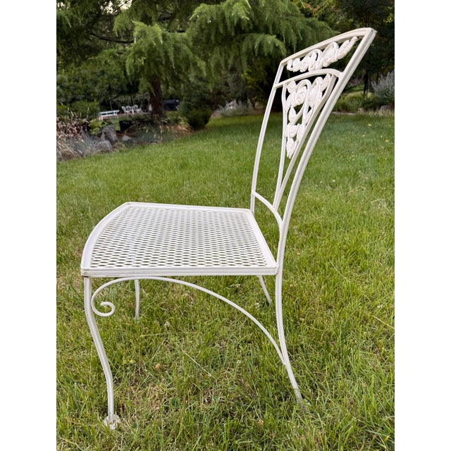 Metal Vintage Meadowcraft “Meadow Rose” Wrought Iron Dining Set, 5 Pieces For Sale - Image 7 of 12