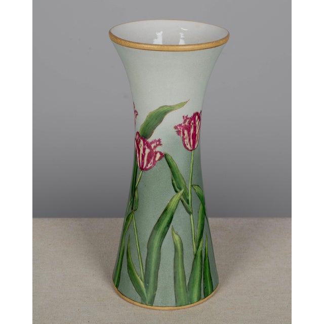 1900 - 1909 French Art Nouveau Ceramic Tulip Vase For Sale - Image 5 of 13