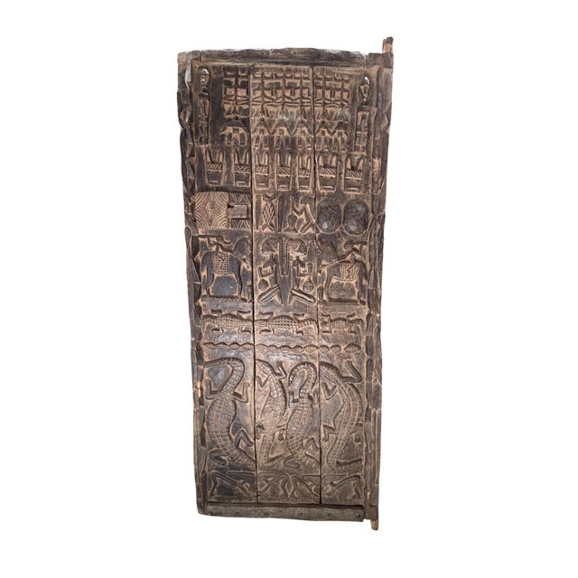 1980s Vintage Dogon Granary Door With Mali African 75" H For Sale - Image 5 of 13