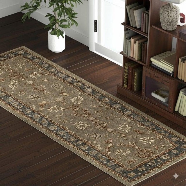 2020s 2x10 Gray Hand-Knotted Wool Floral Bordered Field Classic Traditional Carpet Rug For Sale - Image 5 of 5