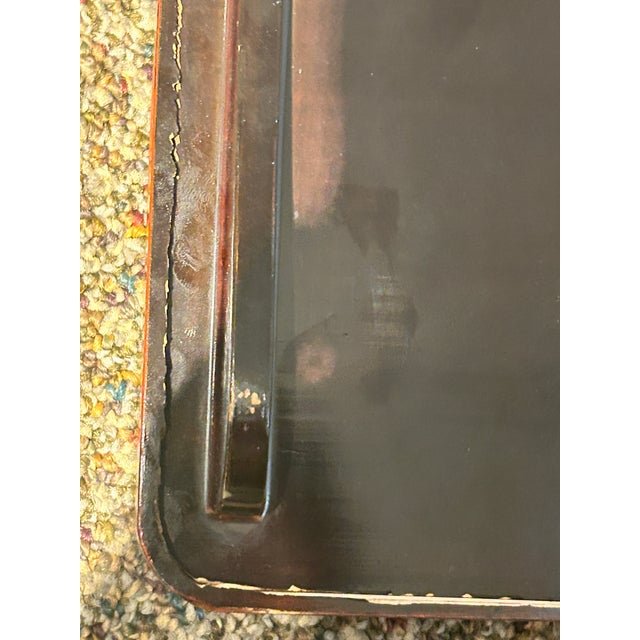 Vintage Japanese Hand-Painted Lacquer Tea Tray For Sale - Image 9 of 12