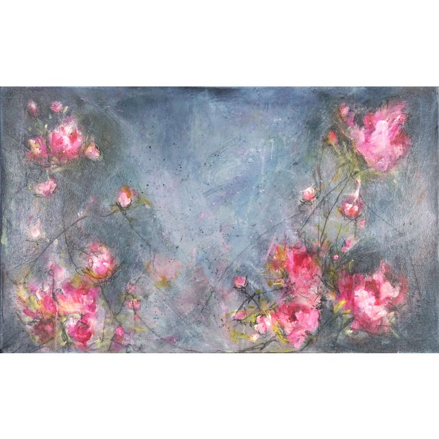 Abstracted Floral Oil Painting -- Magnolias in Morning Mist by Carrie Clayden For Sale - Image 4 of 7