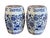 Chinoiserie Blue & White Peony Hexagon Garden Stools - A Pair For Sale In Houston - Image 6 of 12