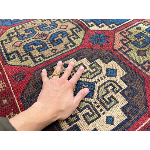 Vintage Caucasian Soumak Flatweave Medallion Rug - 10'7" X 5'3" For Sale - Image 13 of 15