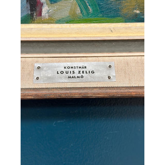 Louis Zelig, Boats in Fishing Village, 1950s, Oil on Panel, Framed For Sale - Image 9 of 18
