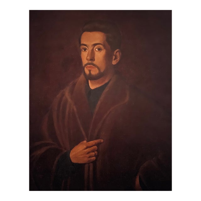 Original Oil on Canvas Portrait-"Young Man With a Beard"-22" X 27" For Sale
