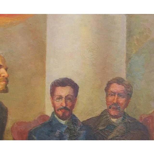 Campaign Vladimir Lenin Portrait, Original Soviet Oil Painting, 1970s 100-120 For Sale - Image 3 of 6