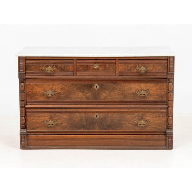 American Victorian Marble Top Chest of Drawers For Sale - Image 4 of 8