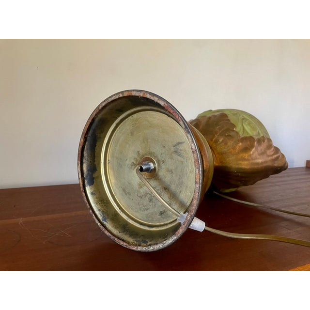Large Bronze-Green Ceramic Lamp, 1950s For Sale - Image 13 of 18