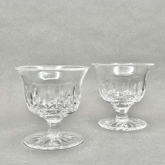 Traditional Mid 20th Century Pair of Vintage Waterford Crystal Glandore Pattern Footed Sherbet Dessert Bowls For Sale - Image 3 of 11