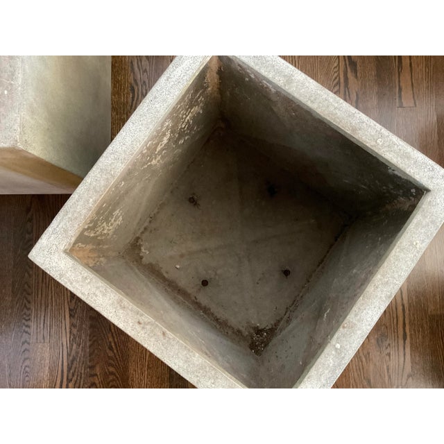 Extra-Large Fiberglass Planters With Patina - Set of 2 For Sale - Image 9 of 12