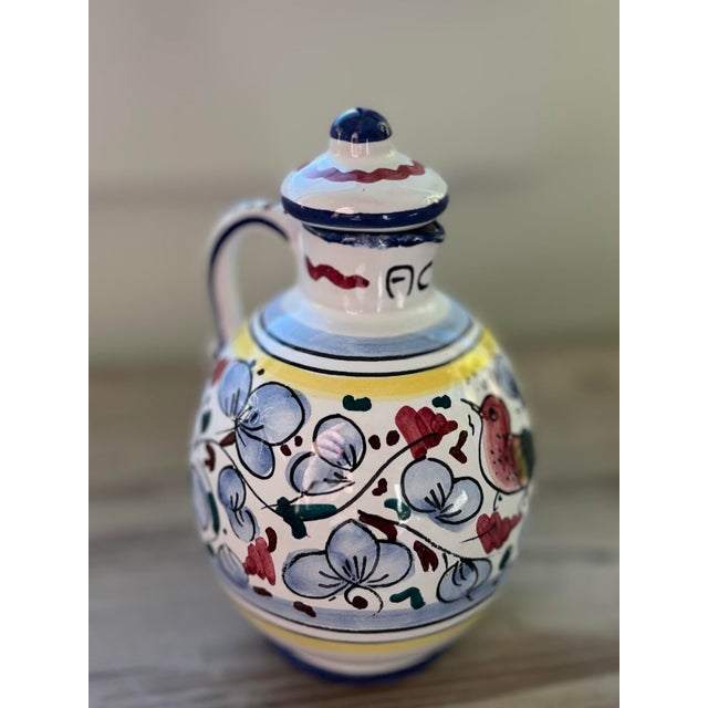 Late 20th Century Vintage Italian Hand-Painted Oil & Vinegar Cruet Set For Sale - Image 5 of 12