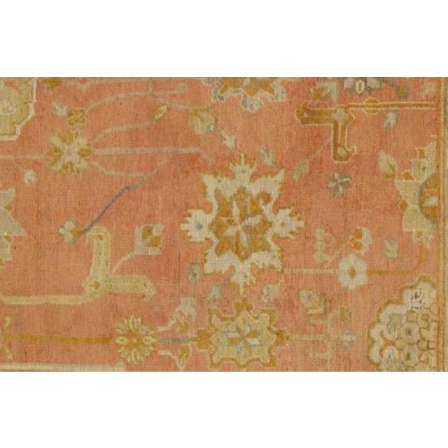 Antique Oushak Carpet, Handmade Oriental Rug, Pink Rug, Taupe, Cream Fine For Sale - Image 4 of 6