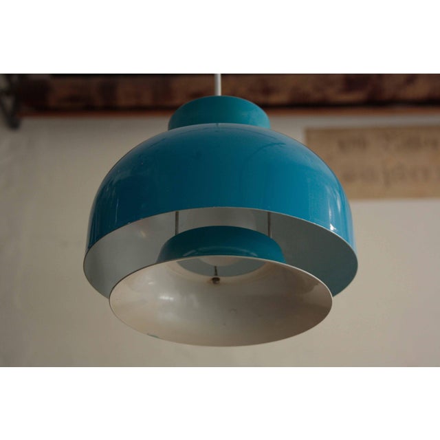 Mid-Century Modern Scandinavian Blue Pendant Lamp, 1970s For Sale - Image 3 of 9