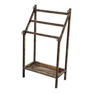 1970’s Hollywood Regency Gold Braided Gilt Iron Towel Rack For Sale