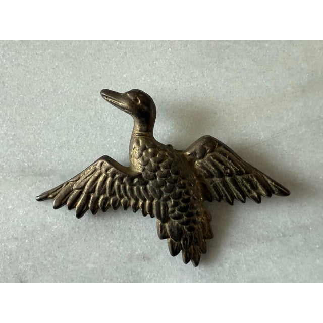 Set of 3 Mid Century Brass Flying Ducks or Geese Wall Plaques For Sale In Austin - Image 6 of 8