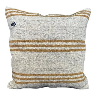 Turkish Hemp Pillow Cushion Natural Beige Brown Cushion Cover 20"x20" For Sale