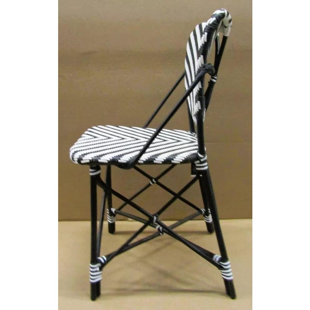 Wood Eichholtz Colony Rattan Chevron Dining Side Chair For Sale - Image 7 of 11