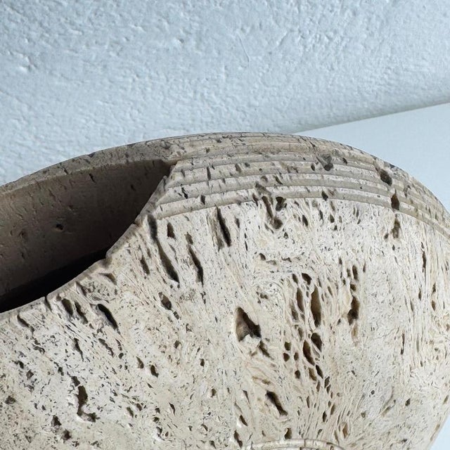 Italian Travertine Vase attributed to P. A. Giusti and Egidio Di Rosa for Up&Up, 1970s For Sale - Image 12 of 16