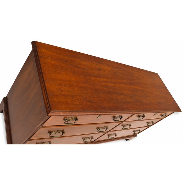 Wood 1970's Vintage Henredon Georgian-Style Mahogany Six-Drawer Dresser For Sale - Image 7 of 13
