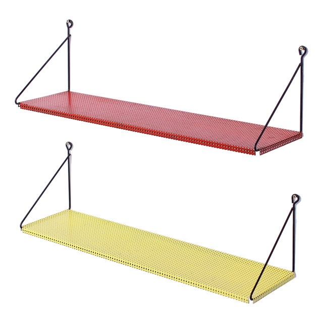 Perforated Metal Wall Racks from Pilastro, 1950s, Set of 2 For Sale