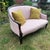 Vintage Blush Wood Frame Loveseat For Sale - Image 13 of 15