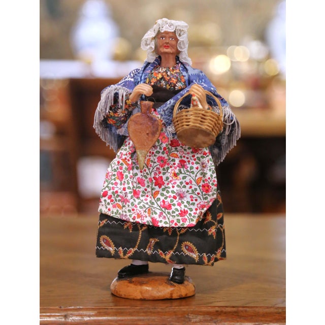 Set of Eight Mid-Century French Santons From Provence For Sale - Image 12 of 18