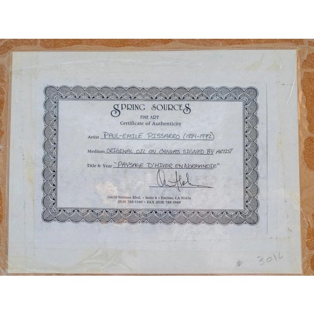 Mid 20th Century Mid 20th Century Paul-Emile Pissarro - Winter Landscape, Oil on Canvas For Sale - Image 5 of 5