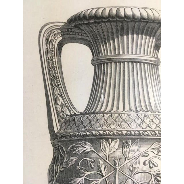 French Artist, Neoclassical Roman Marble Urns, 1850, Black and White Print For Sale - Image 10 of 18