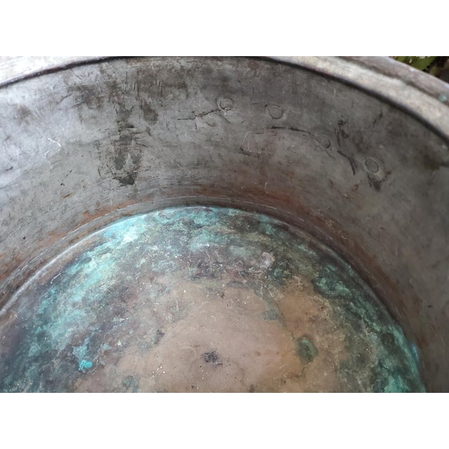 Large! Antique Late 19th Century Cauldron Hammered Copper Pot For Sale - Image 4 of 14