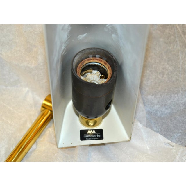 Hansen Retractable Brass & Metal Sconces Lamps Metalarte Spain Wall Lights Pair For Sale - Image 9 of 13
