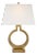 Chapman & Myers by Visual Comfort Signature Ring Form Small Table Lamp in Antique-Burnished Brass with Linen Shade For Sale