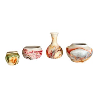 Colorful Vintage Nemadji Pottery Collection- 4 Pieces For Sale