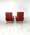 Maroon Set of Armchairs from Fratelli Bergallo, Turin, 1950s For Sale - Image 8 of 15