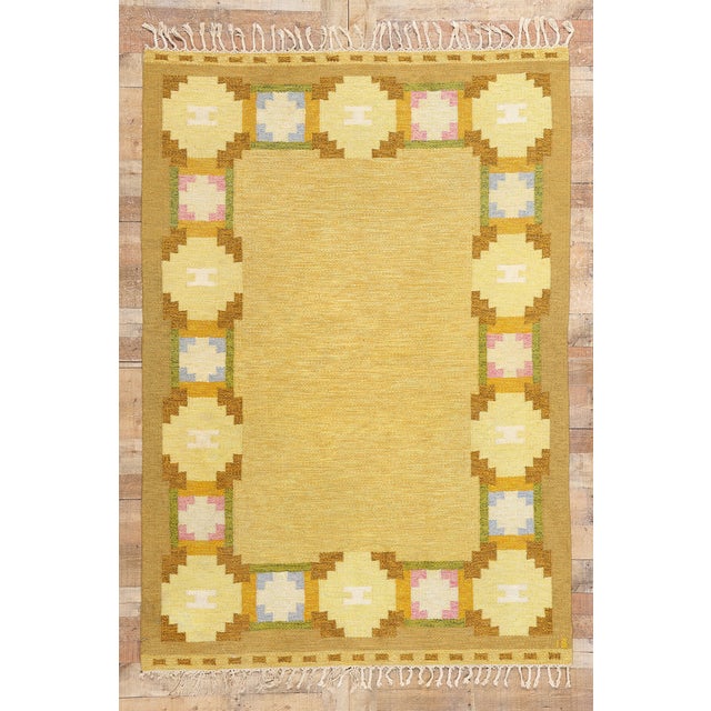 Ingegerd Silow Vintage Swedish Rollakan Rug - 05'04 X 07'08 For Sale - Image 10 of 10