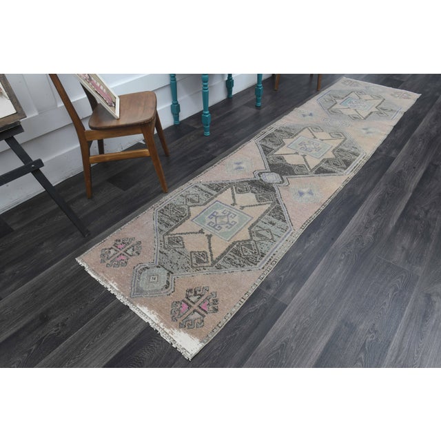 Turkish 1970s Vintage Handmade Wool Cotton Turkish Brown Area Rug For Sale - Image 3 of 11
