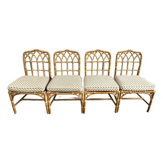 1980s Vintage McGuire Chairs - Set of 4 For Sale