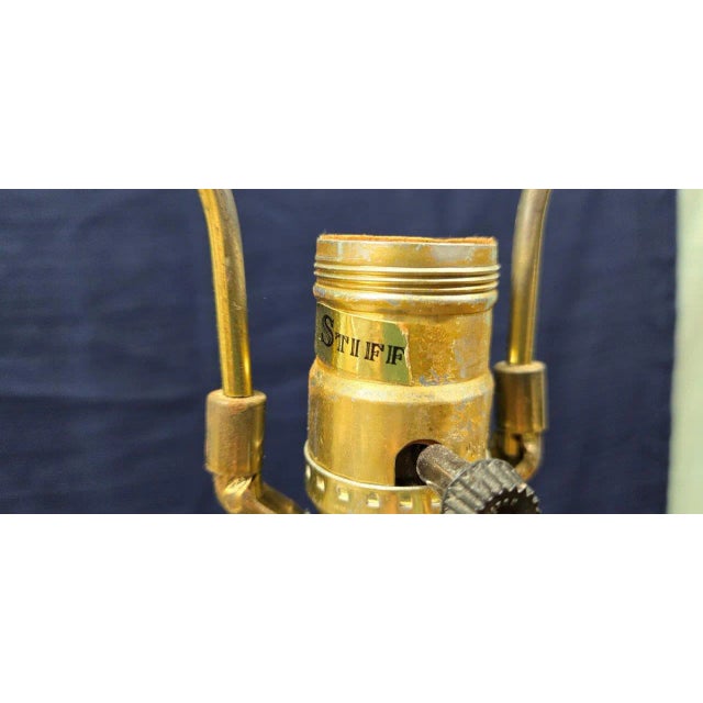 Vintage Stiffel Glass and Golden Colored Table Lamp For Sale - Image 10 of 12