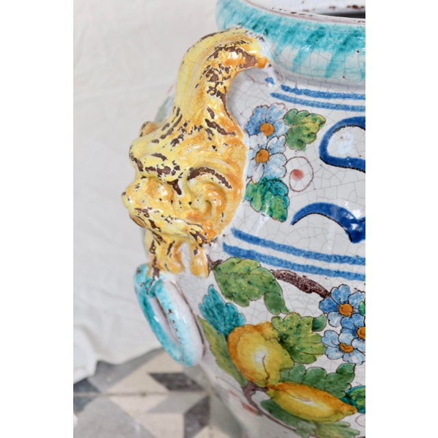 Large Glazed Ceramic Lemon Urn, 1990s For Sale - Image 4 of 11