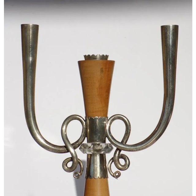 Metal Silver, wood and Crystal Great manufacture Perfect condiction This piece has an attribution mark, I am sure that it...