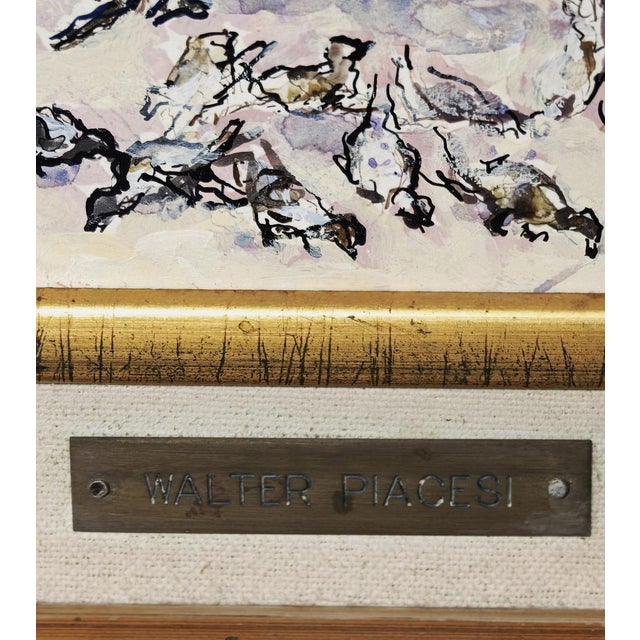 Walter Piacesi, The Newsstand, Mixed Media on Cardboard For Sale - Image 9 of 16