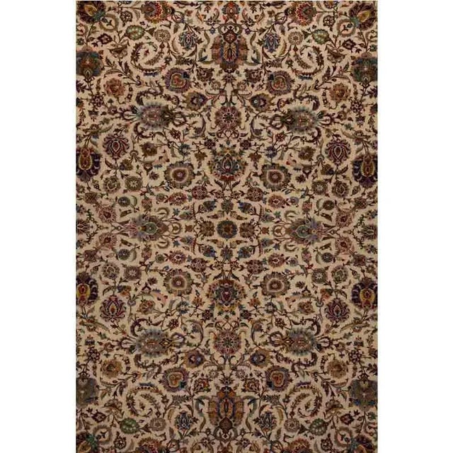 Textile 1960s Old Persian Kashan Rug 13’0″ X 16’3″ For Sale - Image 7 of 11