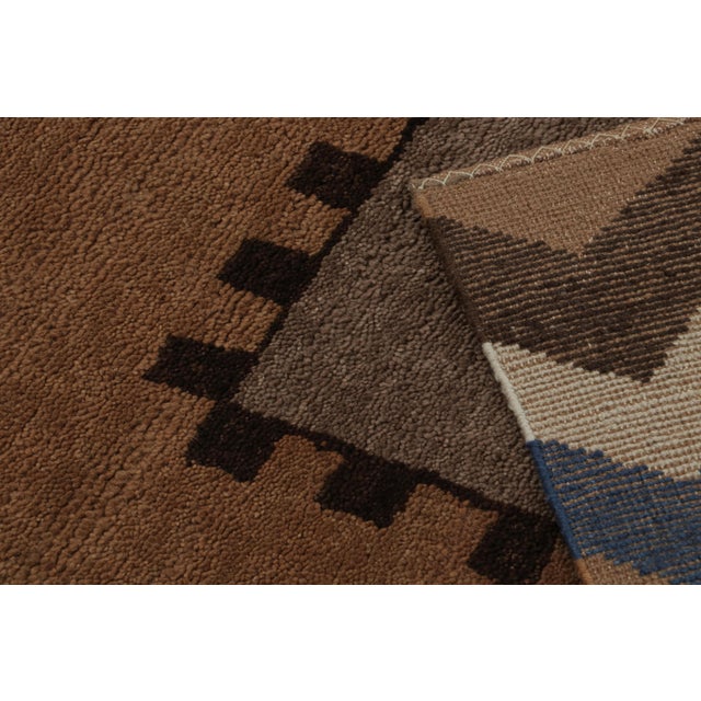Rug & Kilim’s French Art Deco Style Rug in Brown With Geometric Patterns For Sale In New York - Image 6 of 7
