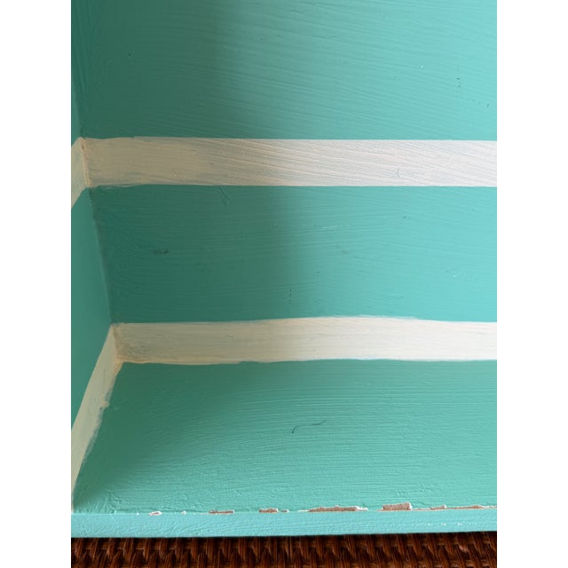 1990s Coastal Folk Art Painted Wood Tray With Palm Tree Accent For Sale - Image 5 of 10