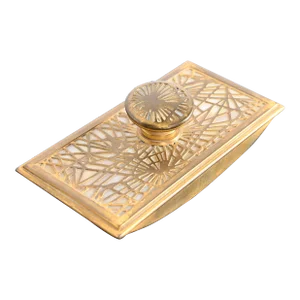 Tiffany Studios New York Pine Needle Pattern Bronze Doré and Slag Glass Rocker Blotter