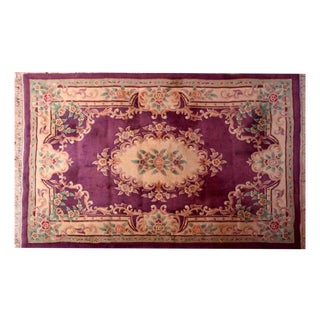 Chinese Hand-Woven Purple Rug For Sale
